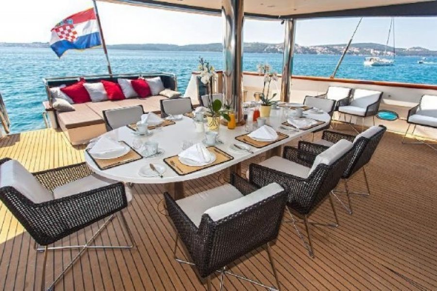Dining on aft deck