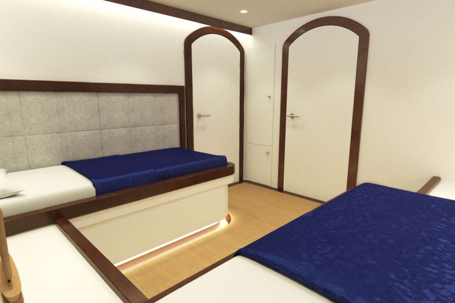 Cabin with separate beds